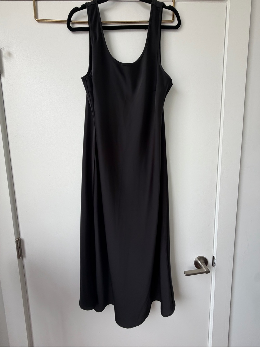 Old Navy Black Satin Midi Dress